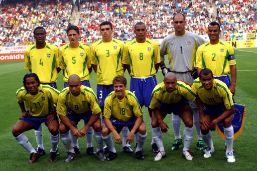 老照片-2002韩日世界杯 巴西的主力阵容