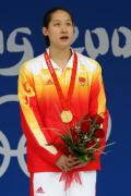 图文-女子200米蝶泳刘子歌夺冠 刘子歌唱响国歌
