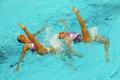 图文-奥运会花样游泳自由自选预赛 脚绷的很直