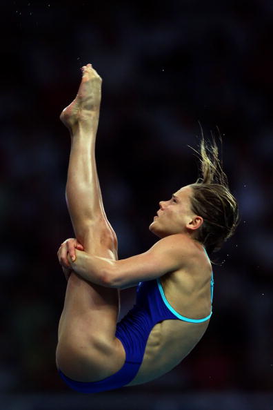 图文-奥运女子10米跳台决赛 瑞士选手全力以赴 