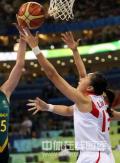图文-[奥运会]中国女篮VS澳大利亚 刘丹篮下封盖