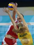 图文-奥运女排半决赛中国VS巴西 进攻被封死