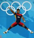 图文-男子举重62公斤级比赛 哥伦比亚选手兴奋