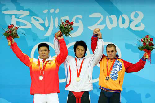 Photo: Sa Jae-hyouk of ROK wins Men's 77kg Weightlifting gold