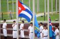 图文-古巴奥运代表团举行升旗仪式 古巴国旗升起
