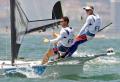 图文-帆船49人级前三轮争夺 法国选手在比赛中