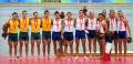 图文-[奥运]赛艇男子四人单桨 前三名组合颁奖合影