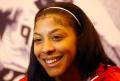 图为-美国女篮召开新闻发布会 帕克微笑面对奥运