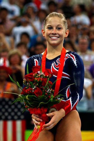 图文-奥运体操女子平衡木决赛 约翰逊满面笑容