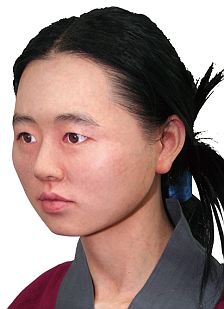 复原结果显示,这名侍女的下颌骨较短,脸庞较宽 复原结果显示,这名侍女的下颌骨较短,脸庞较宽