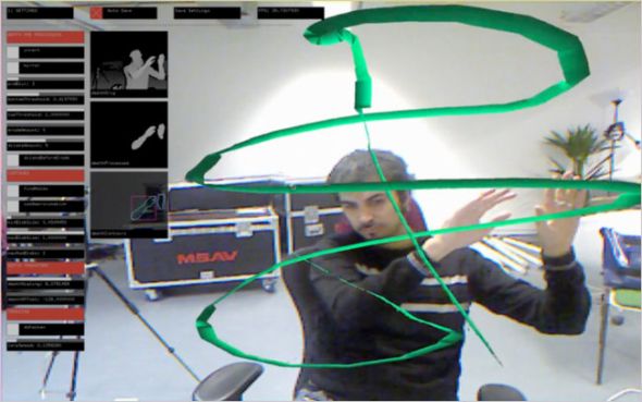 用户利用Kinect进行3D绘画