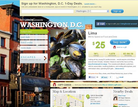 图1:美国第二大团购网站Livingsocial 图1:美国第二大团购网站Livingsocial