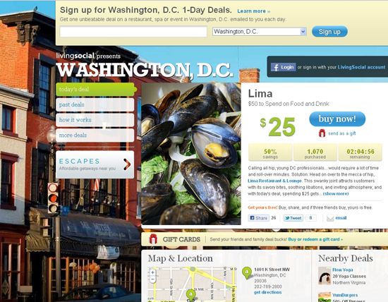 图1：美国第二大团购网站Livingsocial