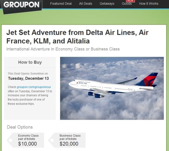 Groupon推出的天价团购项目：1万美元环游世界