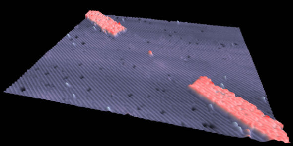 这种新型晶体管由蚀刻在硅基底上的单个磷原子构成