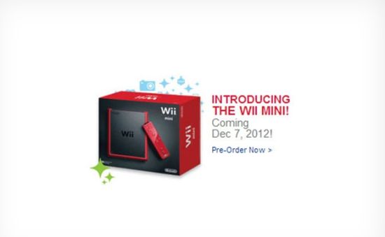 Best Buy加拿大網站曾經在首頁上放出了Wii Mini的圖片并稱將于12月7日出售