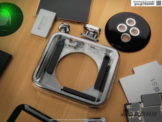 3D渲染制造Apple Watch拆解图01