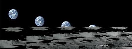 日本月亮女神发回首张高清晰地球升起照片(图)