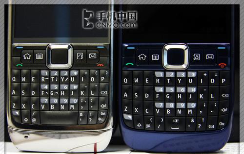 相比诺基亚e71手机,e63同样在屏幕下方拥有qwerty键盘,除了按键颜色