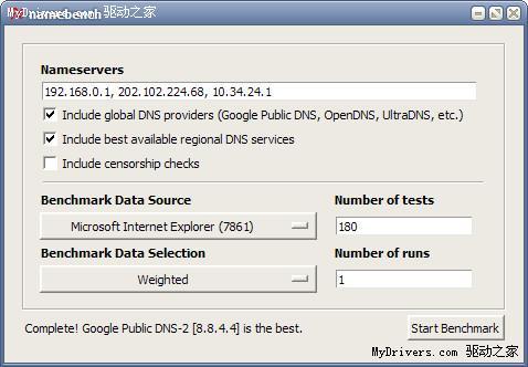 Google����DNS���Թ���Namebench 1.1���԰�