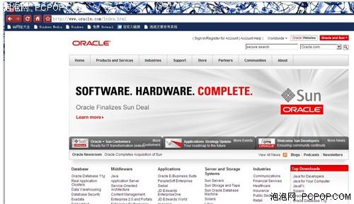 Sun主页成历史，已跳转至oracle主页_oracle