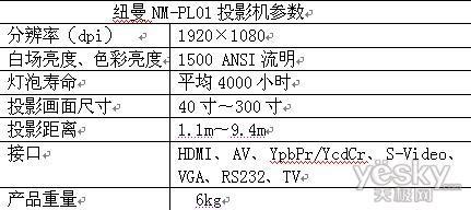 纽曼NM-PL01超高性价比1080P高清电视投影机