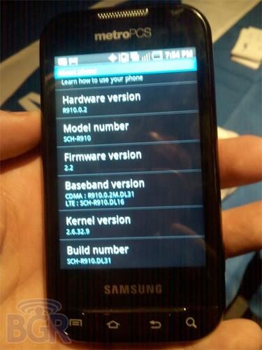 搭载Android2.2三星SCH-R910谍照曝光