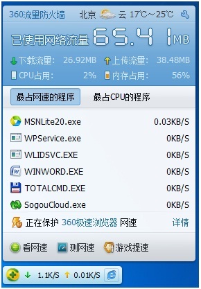360流量防火墙:5大类程序最占带宽_软件学园