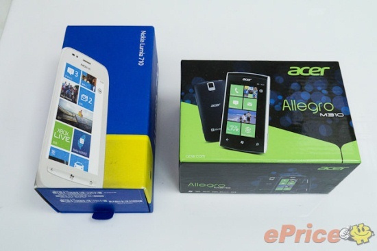 诺基亚Lumia710 AcerM310对比评测