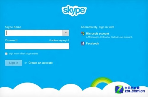 Skype6.0发布 支持微软与Facebook账号登录_
