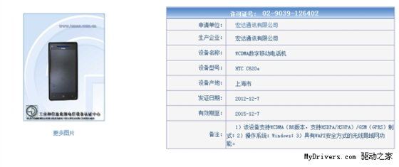 上市障碍扫除 HTC 8X/8S获入网许可