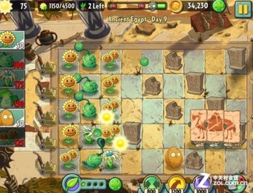 植物大战僵尸2攻略 古埃及第9关得三星