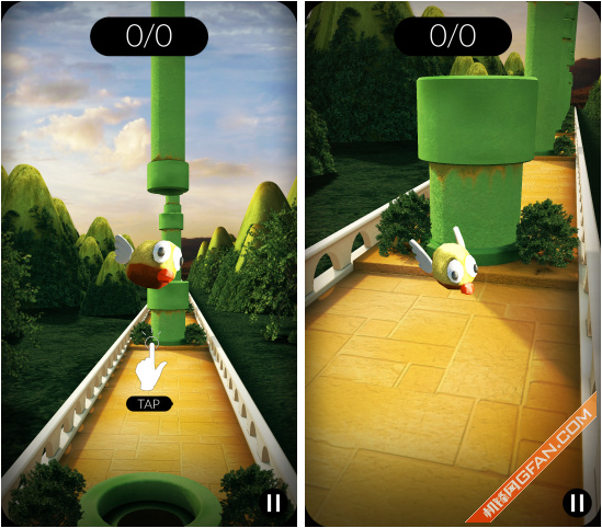 不同视角的FlappyBird像素鸟3D版试玩