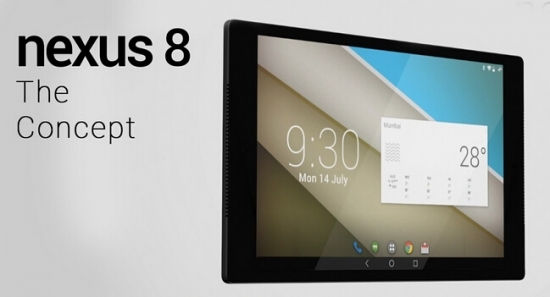 Google Nexus 8效果图曝光 或搭Android L系统