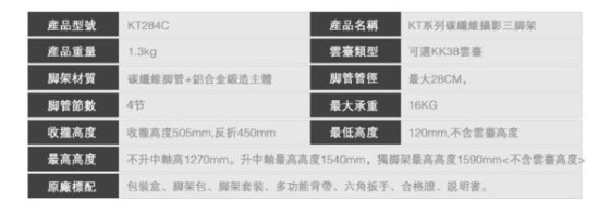 时尚轻便AOKAKT284C三脚架套装评测