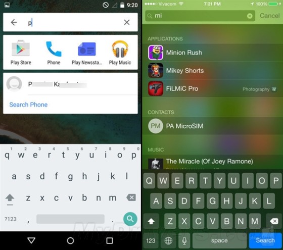 海量图：iOS 8.1对比Android 5.0