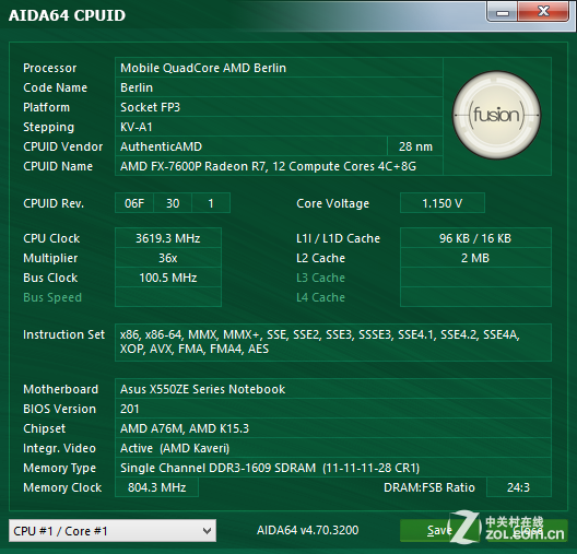 FX7600P交火 华硕VM590Z APU影音本评测