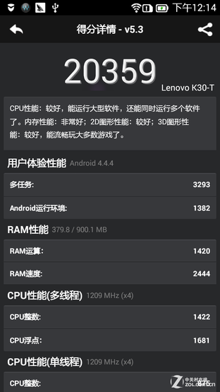 多彩四核4G音乐机联想手机乐檬K3评测(6)