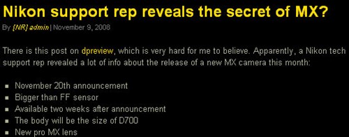 超全幅亦或D400?相机界新品趣闻五则