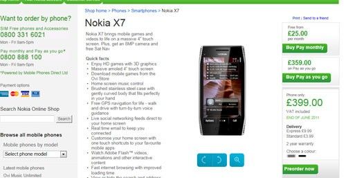 全新SymbianAnna诺基亚X7英国预定开始