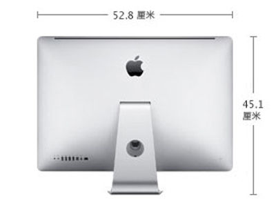 从外观看来:苹果imac(mc812ch/a)一体机采用了整机周边无螺丝的华丽