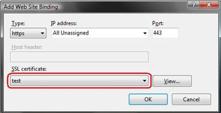 IIS7.0上用自签证书来启用SSL
