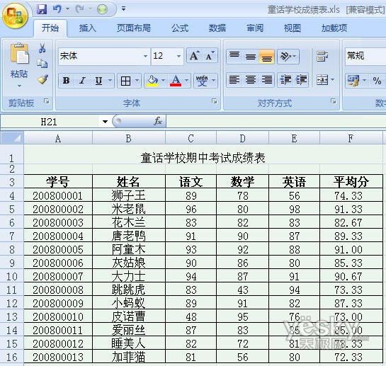 超轻松!Excel2007帮老师用颜色区别分数段_软