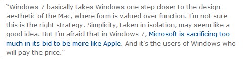 微软观察家：请别把Windows7做得太像Mac