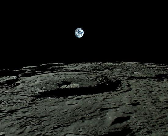 日本月亮女神发回首张高清晰地球升起照片(图)