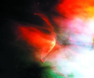 1995年，哈勃天文望远镜拍摄的一张照片里显示出激波边界的一些特征，这给了天文学家一些有益的提示。