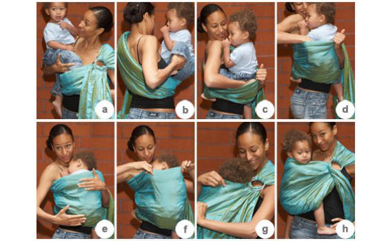 婴儿背巾的多种使用方法有待妈妈们尝试。