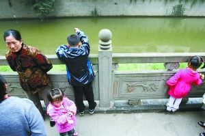 11月7日，永川跳蹬河边，一些人在昨天孩子落水的地方围观。本报记者 李斌 摄