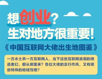 想创业?先看看你的出生地再决定!中国互联网大佬出生地图鉴!