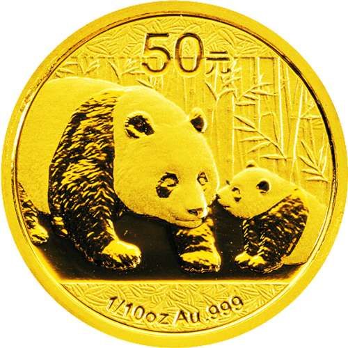 图：熊猫四分之一盎司金币背面